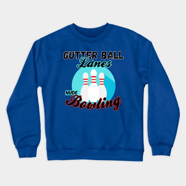 Gutter Ball Lanes Crewneck Sweatshirt by KramerArt